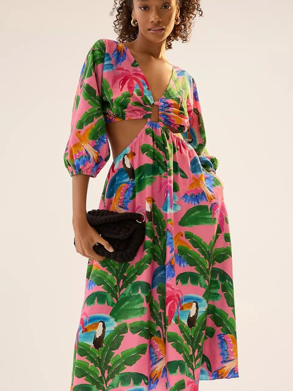 Farm Rio x Anthropologie Printed V-Neck Cutout Dress - Picture 4 of 10